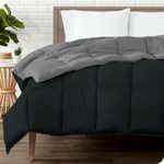 Bare Home Reversible Comforter - Oversized King - Goose Down Alternative - Ultra-Soft - Premium 1800 Series - Hypoallergenic - All Season Breathable Warmth (Oversized King, Black/Grey)