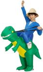 Costume Bay Adult Kids Inflatable Costume Dinosaur Trex T-Rex Halloween Christmas Fancy Dress Party Book Week Blow Up Costume (Kids Green Dinosaur, M)