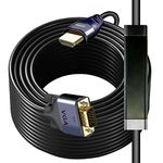 2K HDMI to VGA Gold-Plated HDMI to VGA 25 Feet Cable Compatible for Computer, Desktop, Laptop, PC, Monitor, Projector(NOT Compatible with MacBook or PS4) Grey, HDTV, Raspberry Pi, Roku, Xbox and More