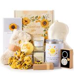 Sunflower Gifts for Women, Birthday Hampers Pamper Gifts for Her, Get Well Soon Gift Baskets Self Care Package Relaxation Bath Set Christmas Gifts for Your Mum, Wife, Best Friends, Sister, Daughter