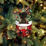 Personalized Miniature Pinscher 2 Dog Ornament, Miniature Pinscher 2 for Lover Dog, Miniature Pinscher 2 in Snow Pocket Christmas Ornament 3D 2 Layer Mix Wood Acrylic Ornament