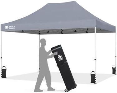 CROWN SHADES 10x15 Commercial Pop Up Canopy Tent, Outdoor Canopy, Grey