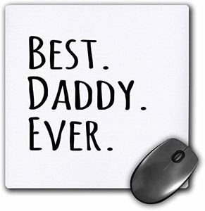 3dRose LLC 8 x 8 x 0.25 Inches Mouse Pad, Best Daddy Ever Gifts for Fathers Dads Good for Fathers Day Black Text (mp_151486_1)