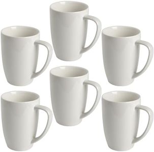 homEdge Porcelain Mug Set, 480 ml / 16 Ounces Cup for Tea, Latte, Mocha, Hot Chocolate, Set of 6, White