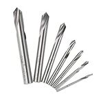 QISUO Spotting Drills,7pcs M42 HSS High Speed Steel Cobalt Spotting Drill Bits Set Round Shank 90 Degree Drilling Chamfering Tool