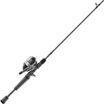 Zebco Omega Pro Spincast Reel and Fishing Rod Combo, 6-Foot 2-Piece IM6 Graphite Fishing Pole, Split MaxTac Grip Rod Handle, Size 30 Reel, Pre-spooled with 10-Pound Line, Black