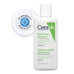 CeraVe Hydrating Cleanser With 3 Essential Ceramides & Hyaluronic Acid, Gentle Non-Foaming Face Wash For Normal to Dry Skin, Face & Body Cleanser, Dermatologist Developed, Travel Size, 88ml