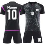 Personalised Football Kit For Kids Adult Custom Football Shirts and Shorts with Your Name Number Team Logo #9