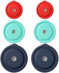 Replacement Lids for 7200-PC 2 Cup and 7201-PC 4 Cup and 7402-PC 6/7 Cup, Silicone Round Storage Cover Lid for Anchor Hocking Glass Bowl 6 Pack Multiple Colors