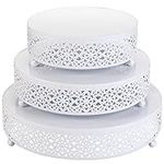 Hedume Set of 3 Cake Stand, Dessert Display Cupcake Stands, Round Metal Cake Stands, Cupcake Pastry Candy Display Plate for Wedding, Event, Birthday Party