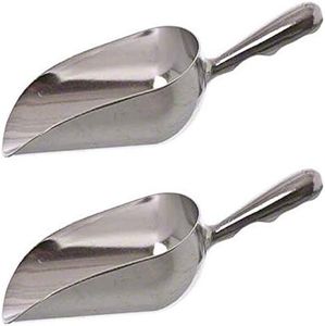 Premium Life AS-12 SET OF 2, 12 Oz. (Ounce) Bar Ice Scoop, Dry Bin Scoop, Dry Goods Scoop, Candy Scoop, Spice Scoop, Cast Aluminum