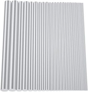 DYWISHKEY Aluminum Round Rods Assortment Kit, Lathe Bar Stock, Diameter 1.0-8.0mm, Length 100mm for DIY Craft Making (27 Pieces)