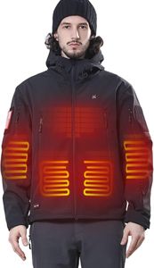 DEWBU Heated Jacket for Men – Black, XL