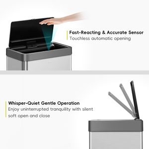 EKO Mirage X 80L Motion Sensor Bin – Touchless Stainless Steel, Soft-Close Lid