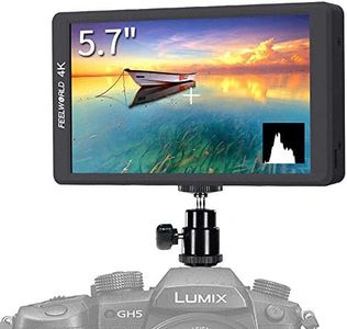 FEELWORLD F570 5.7" Small 4K Broadcast Monitor IPS Screen Vlog Monitor with Tilt Arm, Mini Quick Release Plate for Sony,Nikon,Canon DSLR and Gimbals