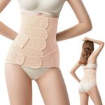 JOYNCLEON Postpartum Belly Band Wrap, Maternity Recovery Support Belt, Adjustable Tummy Control Binder with Pelvic Belt, Shapewear for Natural and Caesarean Sections
