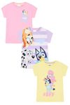 Bluey 3 Pack Girls T-Shirts Kids Multipack (2-3 Years) Pink