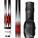 Pathline Pool Cue Kit - 58 inch Canadian Maple Billiard Pool Stick and Hard Black Case (Red 21oz)