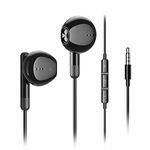 Wired Earbuds with Microphone, Kimwood Wired Earphones in-Ear Headphones HiFi Stereo, Powerful Bass and Crystal Clear Audio, Compatible with iPhone, iPad, Android, Computer Most with 3.5mm Jack(Black)