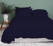 King Size Duvet Cover Set 100 Percent Egyptian Cotton 1000 Thread Count Solid Pattern 3 PC Navy Blue Duvet Cover King/Cal King True Luxury Hotel Quality 1 Duvet and 2 Pillowshams (Navy Blue)