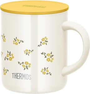 Thermos JDG-352LTD YF Stainless Steel Vacuum Insulated Mug, 11.8 fl oz (350 ml), Yellow Flower