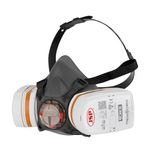 JSP Force 8 Half Mask Respirator with PressToCheck™ A2P3 Filters - Reusable - Face Mask - Dust Mask - Paint, Solvents, Pesticides, Adhesives & Dust - Construction, DIY & Industry - EN 140 EN 14387