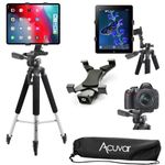 Acuvar 57" inch Pro Series Aluminum Tripod with an Tablet Mount fits iPad, iPad Air, iPad Mini & Most Other Tablets