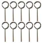 1/8” Standard Hex Dogging Key with Full Loop, Allen Wrench Door Key for Push Bar Panic Exit Devices, Solid Metal - 10 Packs