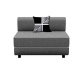 Dr Smith Folding Sofa Cum Bed Leg Sofa-Bed | One Seater - 3' X 6' Feet | Jute Fabric Washable Cover with Cushion - Grey