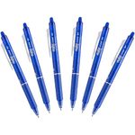 Pilot FriXion Ball 0.7mm Erasable Gel Pens, Fine Point, Blue Ink, Pack Of 6