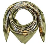 corciova Large Square Satin Silk Like Lightweight Scarfs Hair Sleeping Wraps for Women Olive Totem Pattern