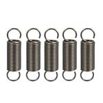 uxcell 5Pcs Extended Tension Spring Wire Dia 0.04", OD 0.39", Free Length 1.57" Spring Steel Small Dual Hook Tension Springs for Production