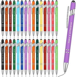 Faccito Set 30 Bolígrafos Inspiradores de Citas Bolígrafos retráctiles Motivacionales de Punta Capacitiva Bolígrafos de Tinta Negra Metálicos de Pantalla Táctil Enfermera Escolar Oficina (Alentador)