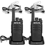 Retevis RT668 Walkie Talkies for Adults Long Range, PMR446 2 Way Radio, Robust, Professional Two Way Radio,Hand Free Walkie Talkie with Earpieces for Adults Kids (Black, 2Pcs)