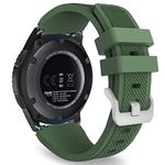 MoKo Band Compatible with Samsung Galaxy Watch 3 45mm/Gear S3 Frontier/Classic/Galaxy Watch 46mm/Huawei Watch GT2 Pro/GT 46mm/GT2 46mm/Ticwatch Pro 3, Silicone Strap Fit 22mm Band,Army Green