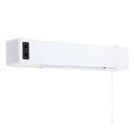 MiniSun Modern Gloss White 5w LED Bathroom Wall Light with Shaver Socket and Pull Switch