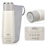 Bear Portable Travel Electric Kettle with 4 Temperature Control Settings and Keep Warm Function,Fast Boil 300ml Capacity - Double Layer 304 Stainless Steel - Includes Storage Bag-Plugged in to Use