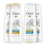 Dove Coconut + Hydration Shampoo & Conditioner for dry hair 355 ml (Pack of 4 : 2 Shampoos + 2 Conditioners)