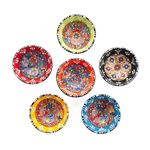 Elyese Ceramic Small Bowls, Dipping Bowls Set of 6, 3.5 Oz Soy Sauce Dish, Handmade Charcuterie Bowls, Colorful Pinch Bowls, Dishwasher & Microwave Safe Sauce Bowls, 3.2'' Mini Bowls (FLOWER BLOOM)