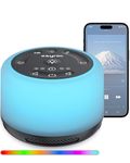 eSynic Upgrade Version White Noise Baby Sleep Sound Machine Rechargeable Noise Machine for Better Sleep Support Sounds Color LightsBluetooth min Recording Function for Adult Baby Tinnitus etc