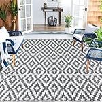 Outdoor Rug for Garden, 150x90cm Waterproof Patio Rugs, Reversible Stain Resistant Garden Mats Lightweight Picnic Blanket Woven Plastic Easy Cleaning Beach Blanket for Summer Backyard Trailer Deck BBQ