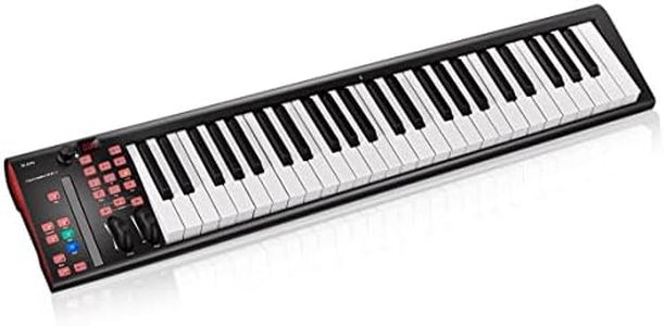 iKeyboard 5X ICON Contrôleur Clavier 49 touches USB Fader tactile LED rétroéclairé et encodeur rotatif avec anneau, Comprend Cubase LE et logiciel d'enregistrement gratuit, Noir
