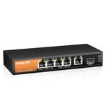 keepLiNK 5 Port 2.5G Ethernet Switch Umanaged, 5 x 2.5G Base-T Ports & 1 x 10G SFP Slot, Plug and Play, Desktop/Wall-Mount, Fanless Metal Design