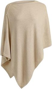 PULI Women's Versatile Knitted Shawls Scarf Poncho Sweater with Buttons Lightweight Spring Summer Fall Wraps barley twist