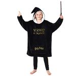 Harry Potter Oversized Hoodie Blanket for Kids, Gifts for Girls Boys (Black)