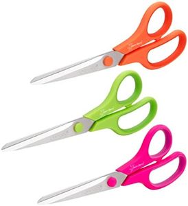 Rapesco 1667 Germ-Savvy Antibactérien, Ciseaux 21 cm avec Lames en Titane et Poignées Souples, Couleurs Assorties, Lot de 3