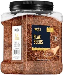 Roots Circle Premium Brown Whole Raw Flax Seeds - Rich in Fiber, Omega-3 Fatty Acids | Great for Baking, Salads, Smoothies & Protein Balls | Premium Flaxseeds | Kosher Bulk 1 Pack of 21oz