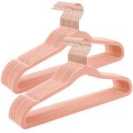 SONGMICS Velvet Hangers, Non-Slip Hanger, Rose Gold Color Swivel Hook, 30-Pack, Pink UCRF026P30