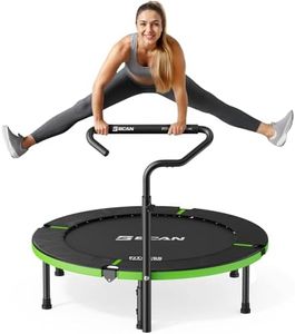 BCAN 40" Foldable Mini Trampoline, Rebounder Trampoline for Adults, T Shape Adjustable Foam Handle, Exercise Rebounder for Adults Indoor/Garden Workout, Max Load 330lbs