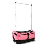 Travolution 28 inch Garment Rack Duffel with Wheels, Collapsible, Rolling Luggage with Molded Drop-bottom, Pink/Black